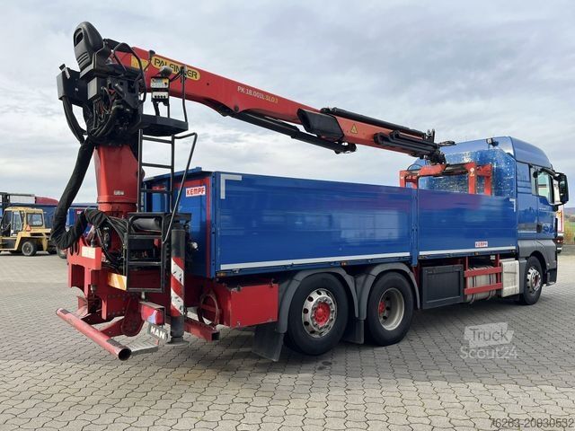 Ciężarówka z płaską platformą MAN TGX 26.500 6x2 Palfinger 18001 SLD 3 Baustoff
