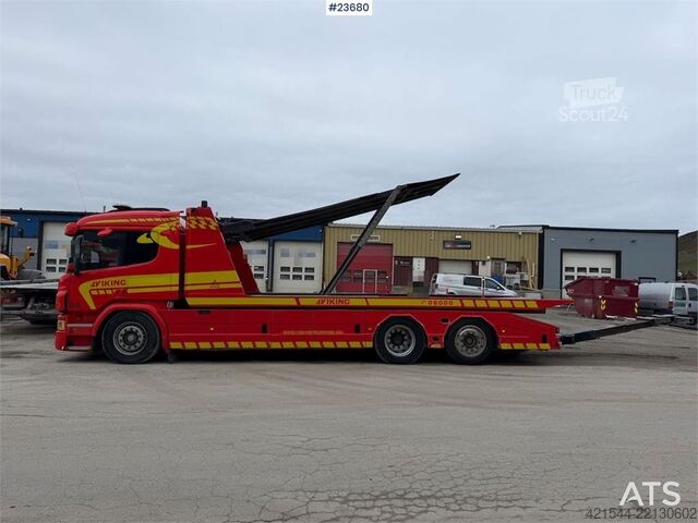 Behajtási jármű Scania P320 6x2 tow truck w/ Falkum body, double deck, gl