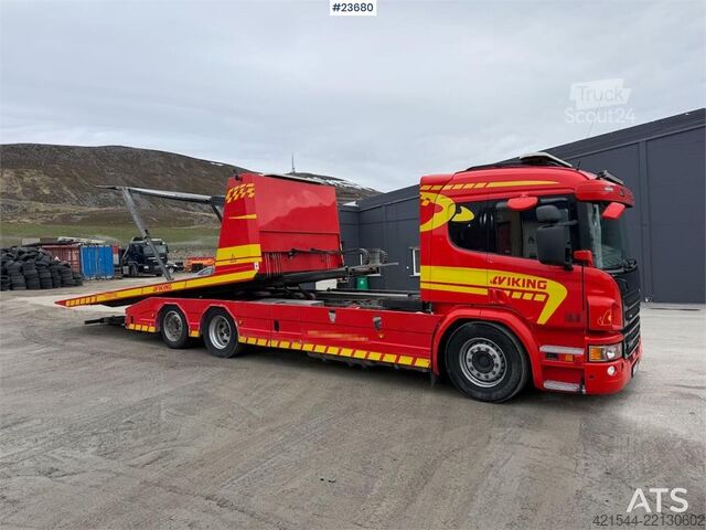 Behajtási jármű Scania P320 6x2 tow truck w/ Falkum body, double deck, gl