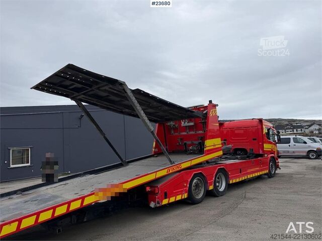 Behajtási jármű Scania P320 6x2 tow truck w/ Falkum body, double deck, gl