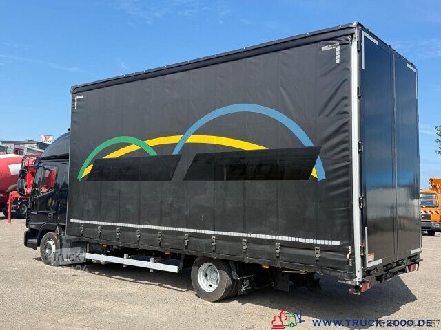 Autocarro con pianale e telone Iveco 100E220 Jumbo Schiebeplanen Gr. Haus Standklima