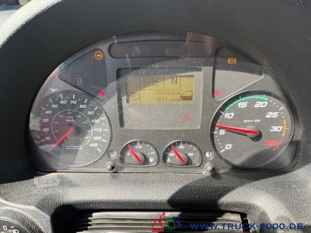 Autocarro con pianale e telone Iveco 100E220 Jumbo Schiebeplanen Gr. Haus Standklima