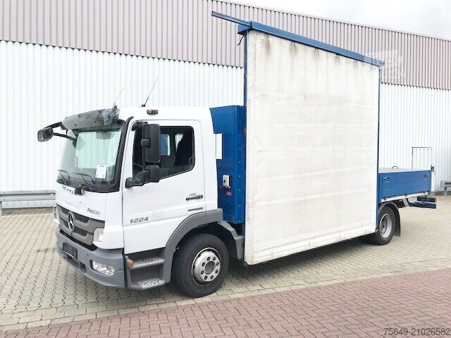 Flatbed truck Mercedes-Benz Atego 1224 L 4x2 Atego 1224 L 4x2 Glastransporter, gegen Aufpreis Heckkran Fassi F95A21