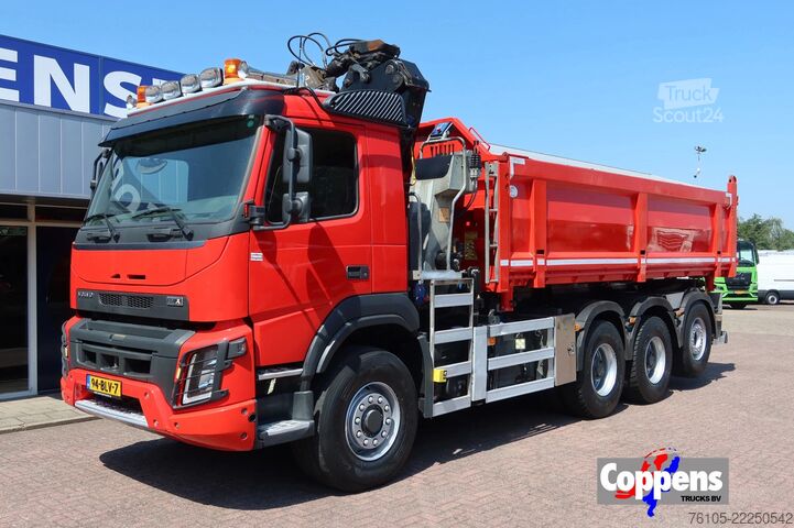 Camion-grue Volvo FMX 420 Kipper+Kraan H.M.F. 1943Z2 Rotor+Grijper