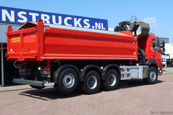 Camion-grue Volvo FMX 420 Kipper+Kraan H.M.F. 1943Z2 Rotor+Grijper