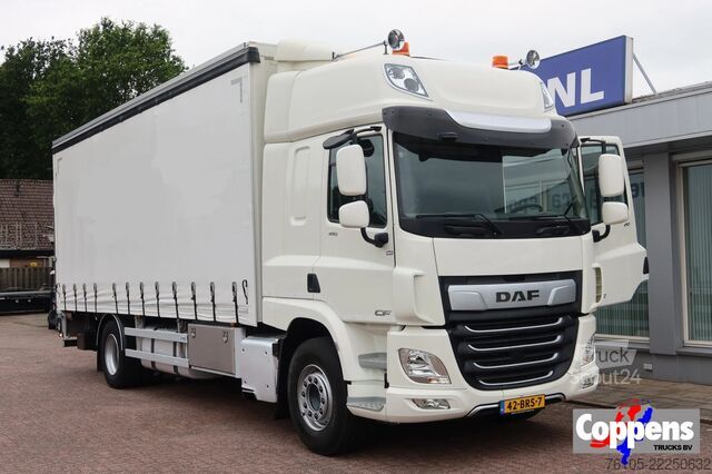 انزلاق القماش المشمع DAF CF 410 Schuifzeil + Dhollandia klep 2500 kg