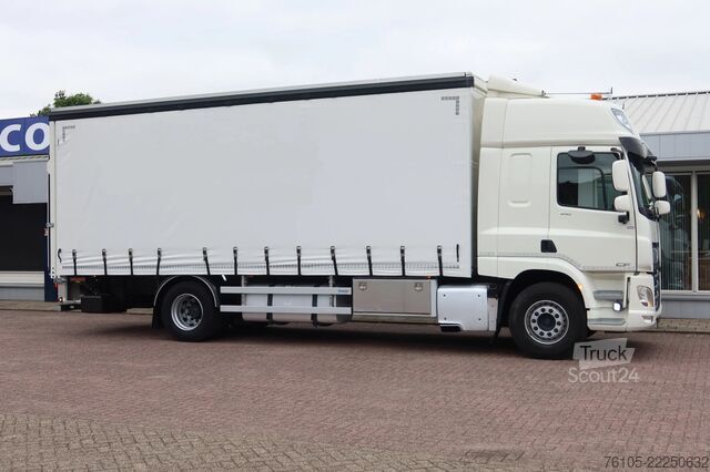انزلاق القماش المشمع DAF CF 410 Schuifzeil + Dhollandia klep 2500 kg
