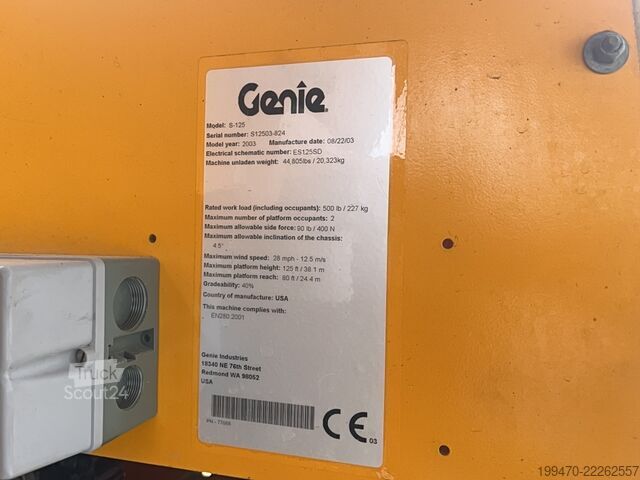 Sollevatore a braccio telescopico Genie S-125 (40m)