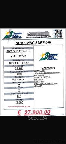 Alkoven Wohnmobil Sun Living Surf 500 FIAT