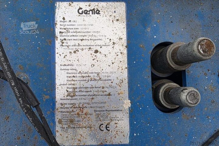 Šķēres lifts Genie GS1932 Electric, Working Height 7.8 m, 227kg Capac