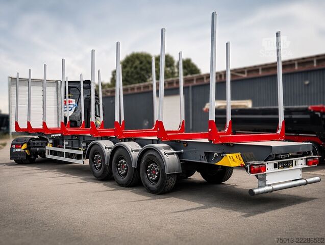 Poluprikolica za transport trupaca  Euromix Rundholz 8 Schemel, LIFTACHSE