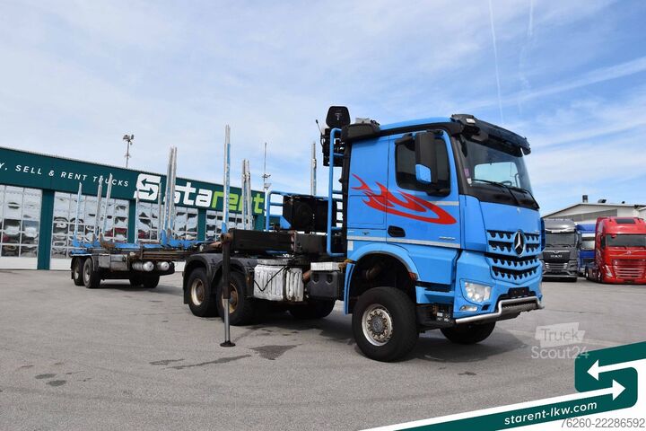 Timberbil MERCEDES-BENZ Arocs 3653 6x6 Penz Holz kran + Ressenig