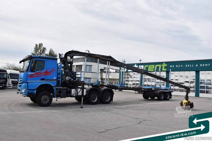 Timberbil MERCEDES-BENZ Arocs 3653 6x6 Penz Holz kran + Ressenig