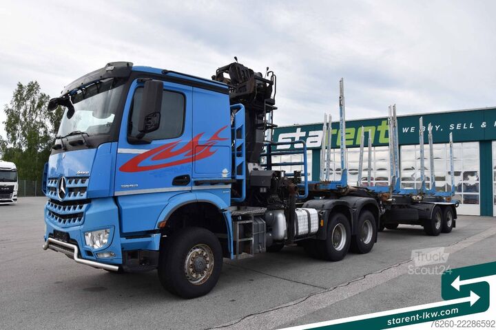 Timberbil MERCEDES-BENZ Arocs 3653 6x6 Penz Holz kran + Ressenig
