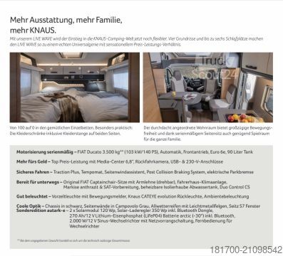 Ημιενσωματωμένο αυτοκινούμενο τροχόσπιτο Knaus L!VE WAVE 650 MEG Black Selection *TraumMobil*Autark e*