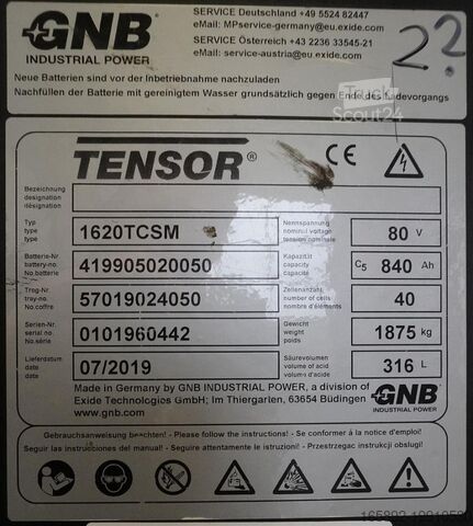 Truckbatteri GNB 80 Volt 5 TCSM 840 Ah