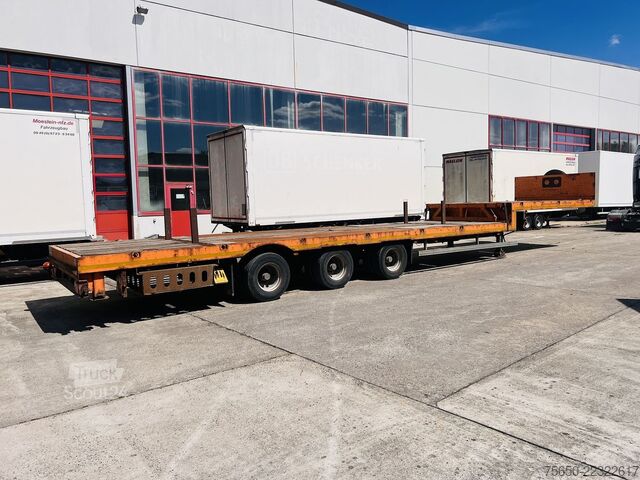 Низкорамный полуприцеп Möslein STO 3 Schwebheim  3 Achs Satteltieflader Plato 45 t GGfür Fertigteile, Baumaschinen oder Container