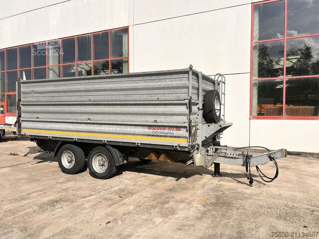 Remorque à benne basculante Möslein TDS 13 Schwebheim  13 t Tandemkipper- Tieflader, Aufsatzbordwände