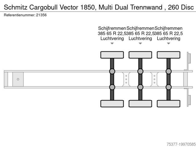 Chladírenská/mrazírenská přeprava Schmitz Cargobull Vector 1850, Multi Dual Trennwand , 260 Disc