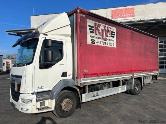 Camion cu platformă și prelată DAF LF 250, 16 TONNER PLANE MIT LBW,  MANUELL, E6