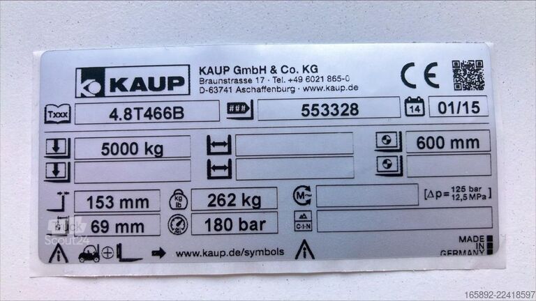 Seitenschieber (Gabelversteller) KAUP 4,8T466B, Breite 1.350 mm