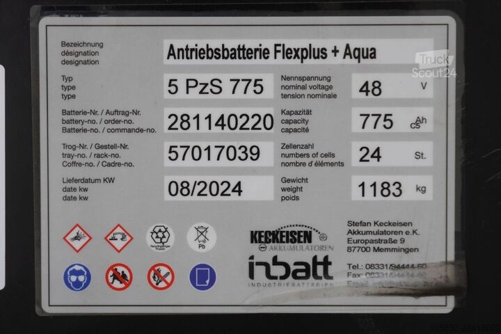 батерия за мотокар KECKEISEN 48 Volt 5 PzS 775 Ah
