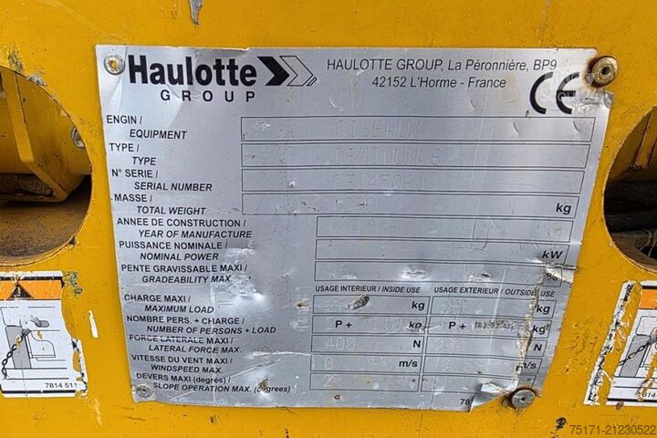 Schaarlift Haulotte Optimum 6 As-Is, Electric, 6.35m Working Height, 2