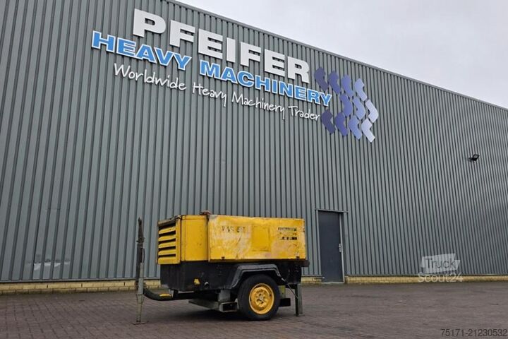 Koudecompressor Atlas Copco XAS66 As-Is, Diesel, Volume flow: ± 3,4 – 3,7 m³/m