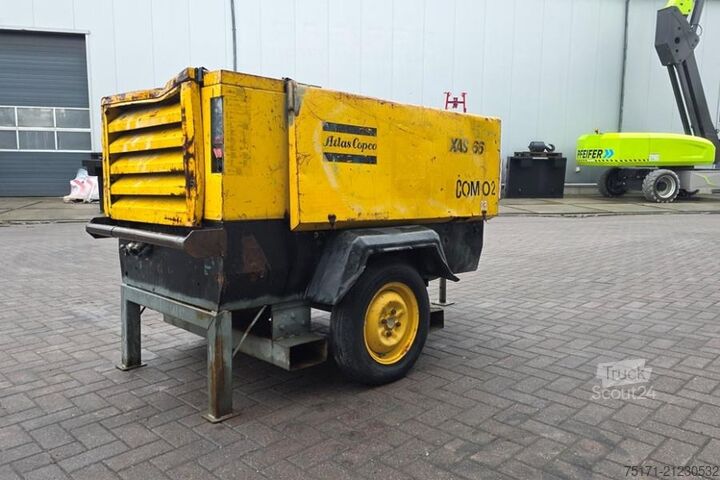 Koudecompressor Atlas Copco XAS66 As-Is, Diesel, Volume flow: ± 3,4 – 3,7 m³/m
