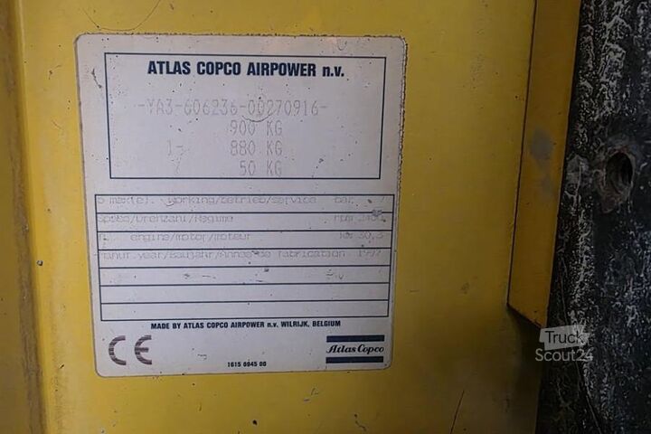 Koudecompressor Atlas Copco XAS66 As-Is, Diesel, Volume flow: ± 3,4 – 3,7 m³/m