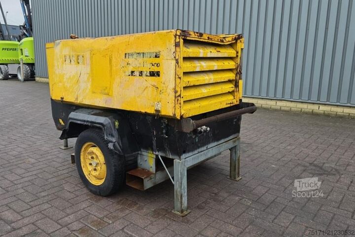 Koudecompressor Atlas Copco XAS66 As-Is, Diesel, Volume flow: ± 3,4 – 3,7 m³/m