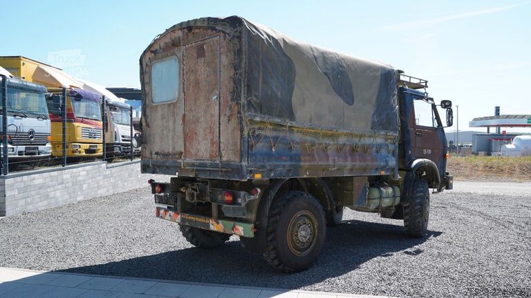 Samochód dostawczy z plandeką MAN 8.136 FAE Pritsche + Plane Dänisches Militärfahr