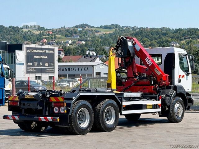 Kanca kasalı yük kamyonu (roll-off) RENAULT KERAX 370 DCI * ABROLLKIPPER 4,85 m * KRAN * 6x4