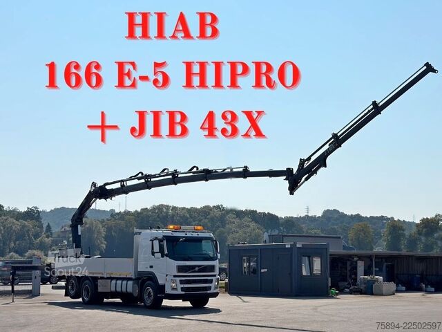 Kuorma-autoon asennettu nosturi VOLVO FM 460 * HIAB 166 E-5 HIPRO + JIB 43X + FUNK