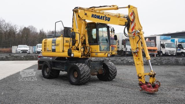 Riteņu ekskavators KOMATSU PW160-8 PW160 Mobilbagger MS10 Zwillingsbereifun