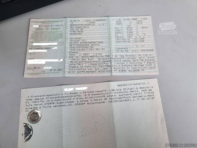 Furgon skrzyniowy Mercedes-Benz Sprinter Rettungswagen