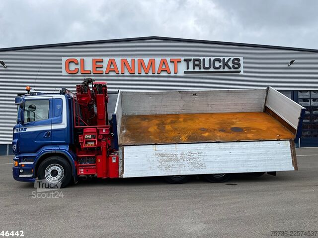 3-sidet tippelad Scania R 560 V8 8x4 Retarder Hiab 24 Tonmeter laadkraan
