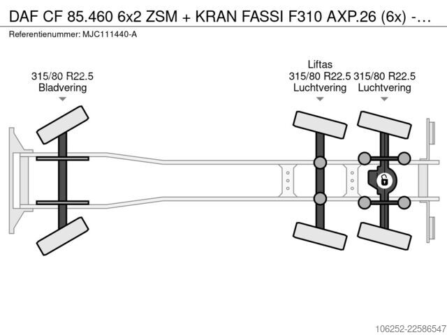 Camión grúa DAF CF 85.460 6x2 ZSM + KRAN FASSI F310 AXP.26 (6x)...