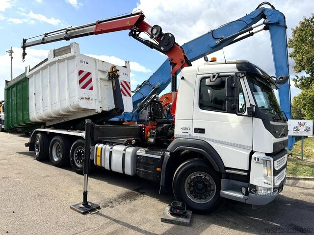 Kablio rankenos sistema Volvo FM 420 8x2 HOOKLIFT + CRANE PALFINGER PK19.001 ...