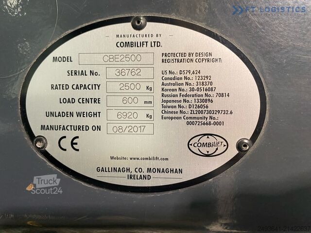 4-сторонний вилочный погрузчик Combilift CBE2500 / TRIPLEX - 4900MM / FREE LIFT