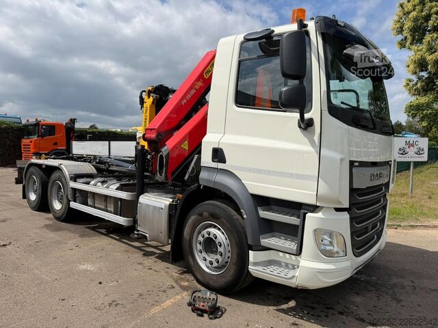 Sistema de braço de gancho DAF CF 480 6x4 HOOKLIFT + CRANE PALFINGER PK19.001 ...