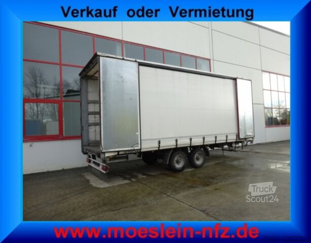 Remolque abierto con toldo Möslein TP 11 Schwebheim  Tandem- Schiebeplanenanhänger zum Durchladen