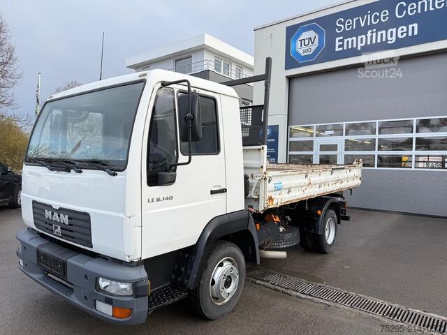 Komercinė transporto priemonė MAN LE 8.140 3-S-Kipper 2xAHK StHz Nutzlast 3150 kg