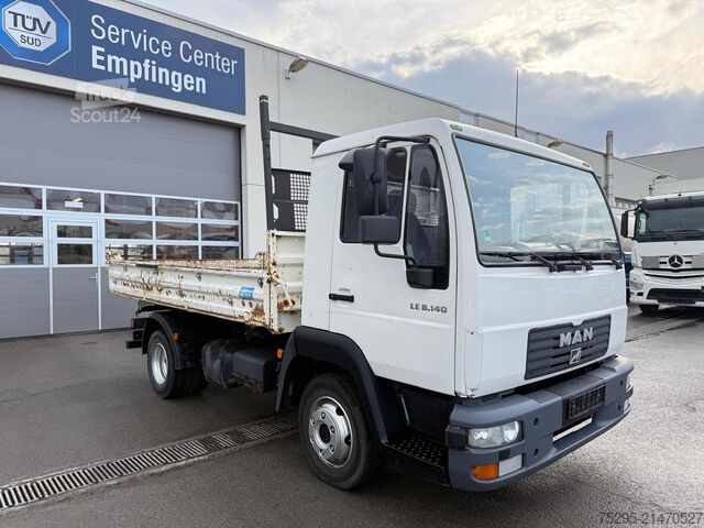 Komercinė transporto priemonė MAN LE 8.140 3-S-Kipper 2xAHK StHz Nutzlast 3150 kg