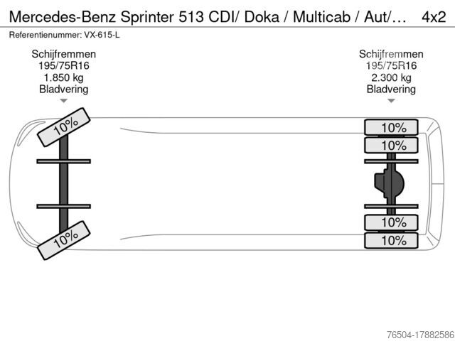 Furgone per consegne a doppia cabina Mercedes-Benz Sprinter 513 CDI/ Doka / Multicab / Aut/ Navi/ ...