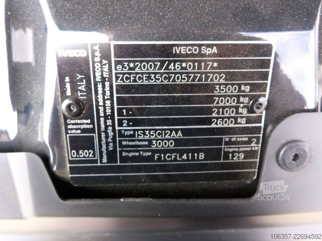 Dodávkové podvozok IVECO Daily 35C18H D 3,0 lRd.3000,  Klima Autom Differ