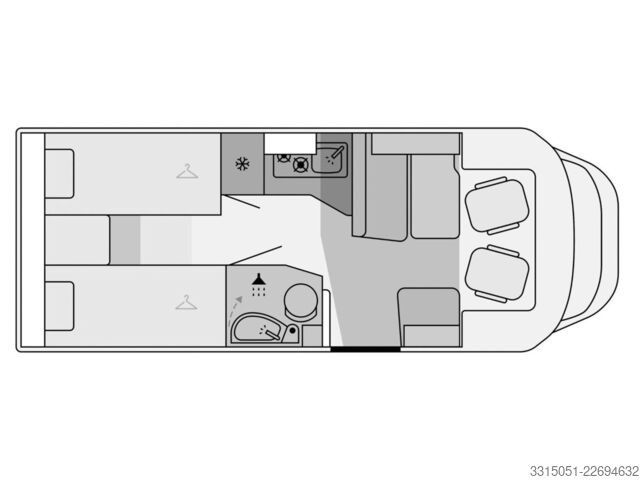 Polointegrovaný obytný vůz CORIGON T 70 S Hubbett+Markise+Skyroof