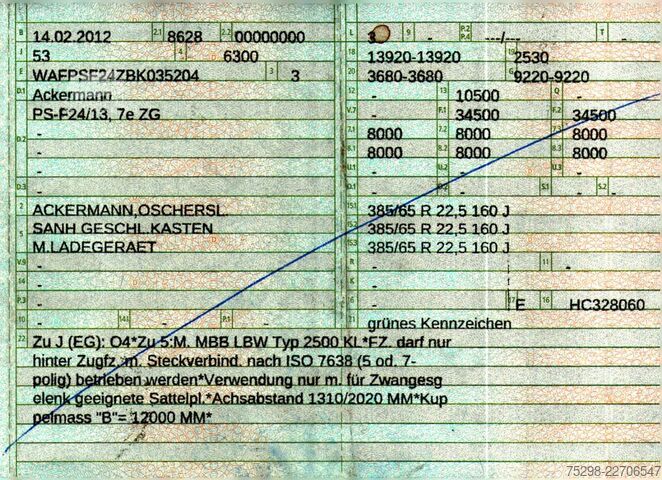 Напівпричіп для напоїв ACKERMANN-FRUEHAUF PS-F24/13 7e ZG | Ldbw | Lenkachse