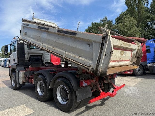 Tre-sidet tipbil MAN 26.480 6x4BB Meiller Schalt Klima AHK Hydraulik