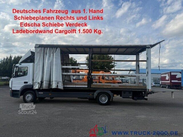Plattewagen met zeil Mercedes-Benz Atego 1224 Schiebeplane L+R+ Dach LBW 1.5T AHK